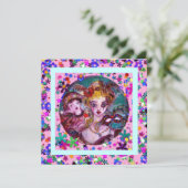 VALENTINE VENEZIANISCH MASQUERADE PARTY EINLADUNG (Stehend Vorderseite)