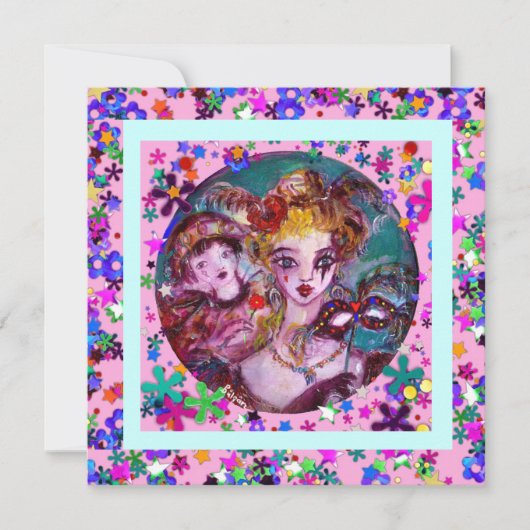 VALENTINE VENEZIANISCH MASQUERADE PARTY EINLADUNG (Vorderseite)