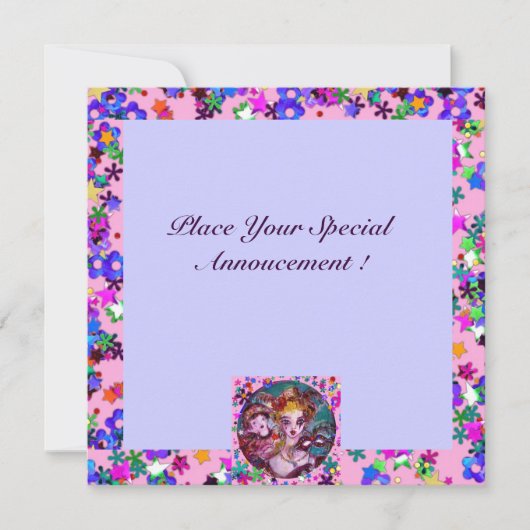 VALENTINE VENEZIANISCH MASQUERADE PARTY EINLADUNG (Vorderseite)