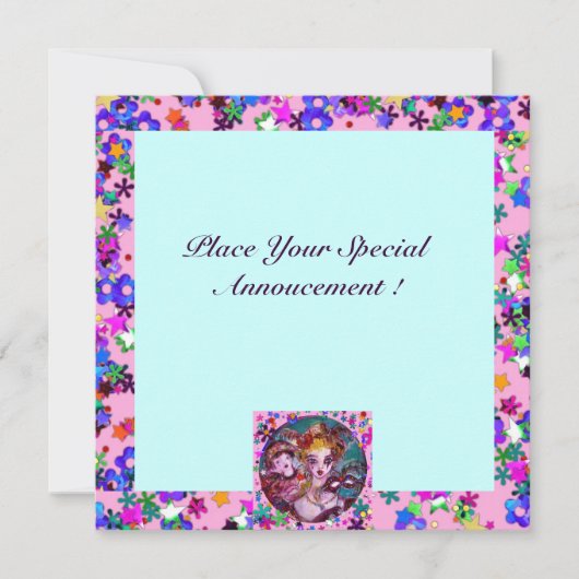 VALENTINE VENEZIANISCH MASQUERADE PARTY EINLADUNG (Vorderseite)