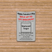Valentine-Verkauf auf grauem Banner