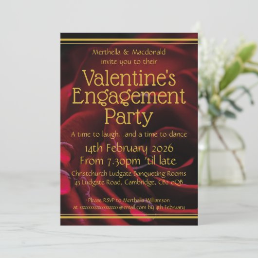 VALENTINE VERLOBUNG Scripting Christlich Einladung (Stehend Vorderseite)