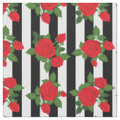 valentine vertical stripes red roses romantic stoff (Nahaufnahme)