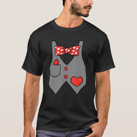 Valentine Vest Kostüme Niedliche Herz Liebe Mädche T-Shirt (Vorderseite)