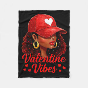 Valentine Vibes Schwarze Frauen Valentinstag Für F Fleecedecke