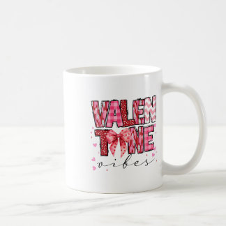 Valentine Vibes Valentines Day Pink Bow Girl Women Kaffeetasse
