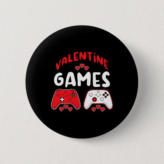 Valentine Video Games Funny Valentinstag Gamer B Button (Vorderseite)