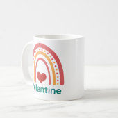 Valentine Vintag Boho Rainbow Kaffeetasse (Vorderseite Links)