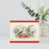 Valentine Vintag Doves Postkarte (Stehend Vorderseite)