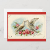 Valentine Vintag Doves Postkarte (Vorne/Hinten)
