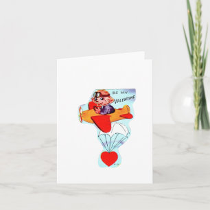 Valentine Vintag Flying Dog Karte
