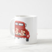Valentine Vintag Red Truck Herz Kaffeetasse (Vorderseite Links)