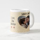 Valentine Vintage Paare Herz Jumbo-Tasse (Vorderseite Rechts)