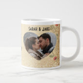 Valentine Vintage Paare Herz Jumbo-Tasse (Rechts)