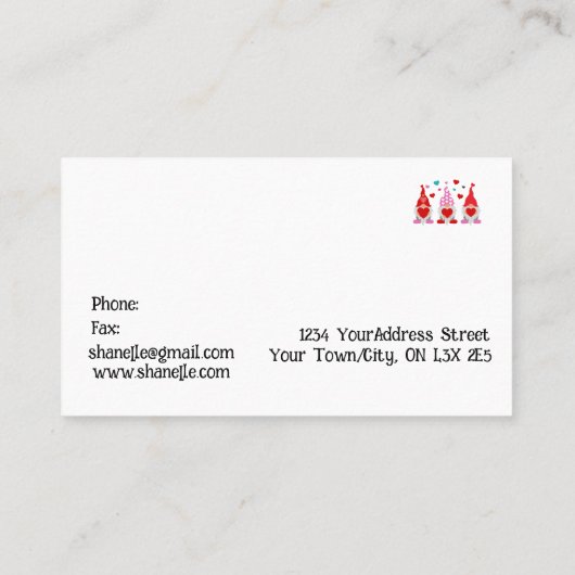 Valentine Visitenkarte (Rückseite)