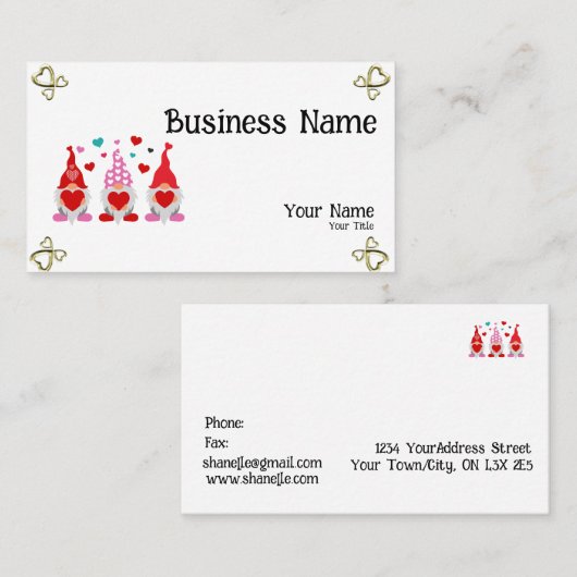 Valentine Visitenkarte (Vorne/Hinten)