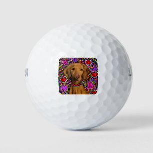 Valentine Vizsla Golfball