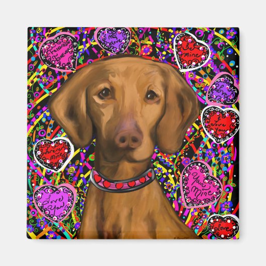 Valentine Vizsla Magnet (Vorne)