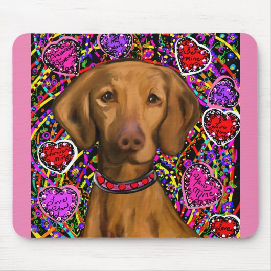 Valentine Vizsla Mousepad (Vorne)