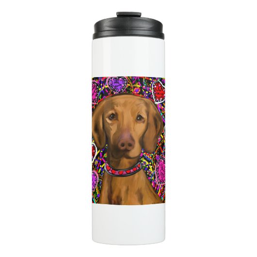 Valentine Vizsla Thermosbecher (Vorderseite)