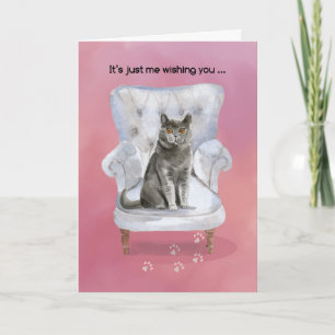 Valentine von Cat Sitting on Chair Karte