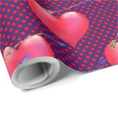 Valentine von Red Satin Hearts and Arrows Geschenkpapier (Rolleneckpunkt)