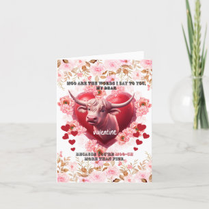 Valentine Was ich sagen muss ist muh Feiertagskarte