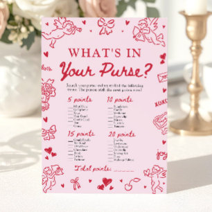 Valentine Was ist in deiner Handtasche Brautparty- Einladung