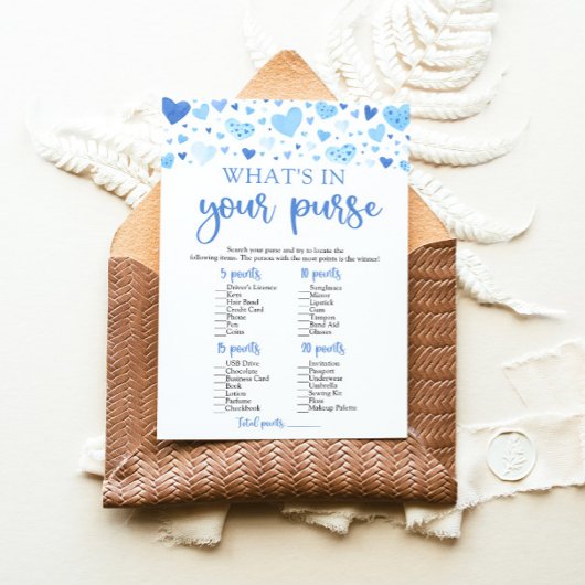 Valentine Was ist in Ihrem Purse Baby Shower Game? Einladung