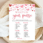 Valentine Was ist in Ihrem Purse Baby Shower Game? Einladung