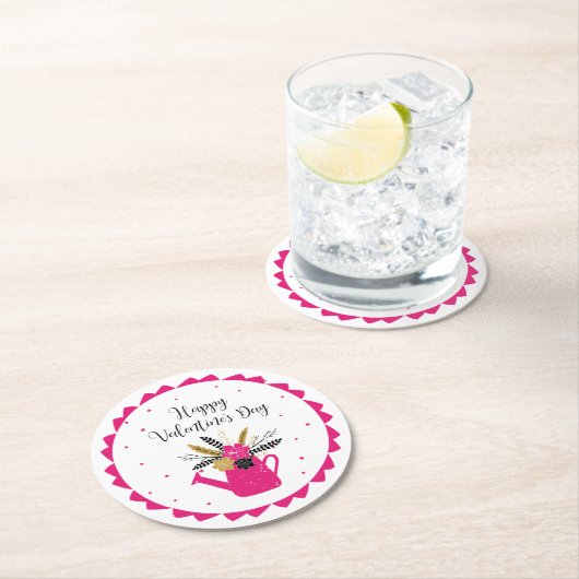 Valentine-Wasser-Identifizierungsnummer 735 Runder Pappuntersetzer (Vor Ort)