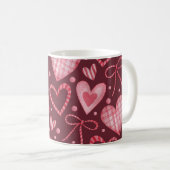 Valentine Wasserfarbe Burgund Pink Kaffeetasse (VorderseiteRechts)