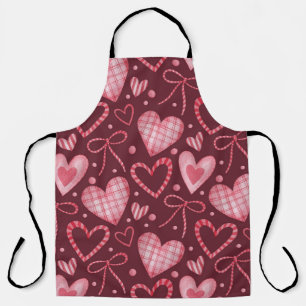 Valentine Wasserfarbe Burgund Pink Schürze