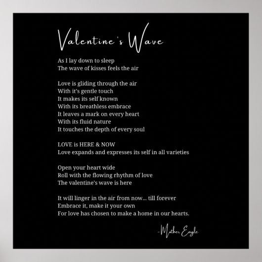 Valentine Wave Liebe Gedicht Plakatwand Kunst Deko (Vorne)