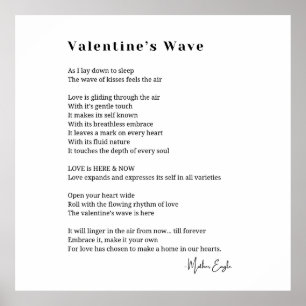 Valentine Wave Liebe Gedicht Plakatwand Kunst Deko