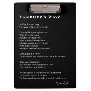 Valentine Wave Liebe Gedicht Plakatwand Kunst Deko Klemmbrett
