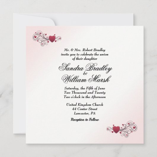 Valentine Wedding Einladung (Vorderseite)