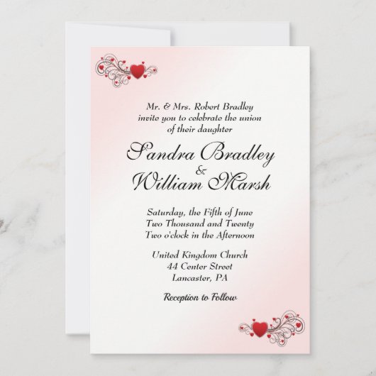 Valentine Wedding Einladung (Vorderseite)