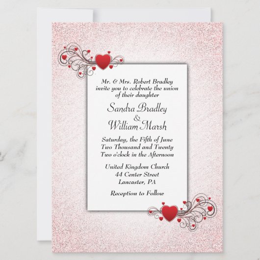 Valentine Wedding Einladung (Vorderseite)