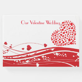 Valentine Wedding Red White Hearts Gästebuch