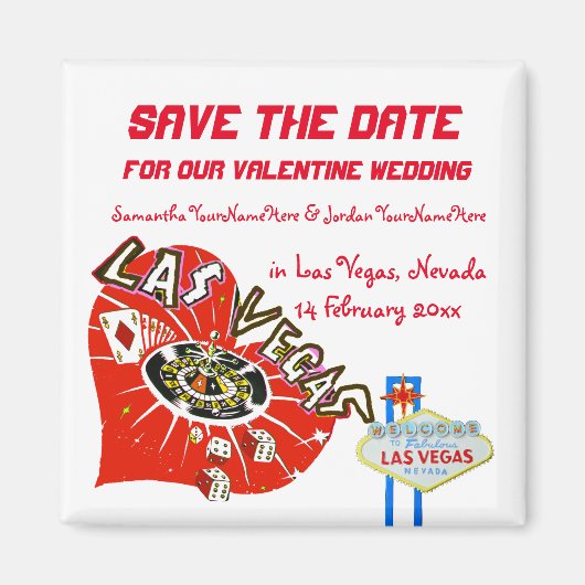 Valentine Wedding Save the Date Las Vegas Magnet (Vorne)