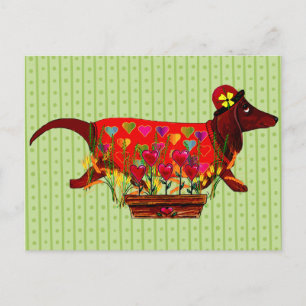 Valentine Weiner Dog Feiertagspostkarte