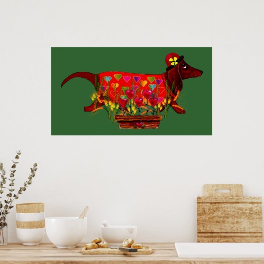 Valentine Weiner Dog Poster (Küche)