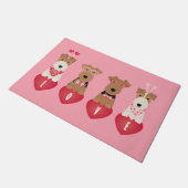 Valentine Welsh Wire Fox Terrier Dogs Fußmatte (Schrägansicht)