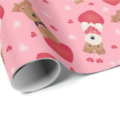 Valentine Welsh Wire Fox Terrier Dogs Geschenkpapier (Rolleneckpunkt)