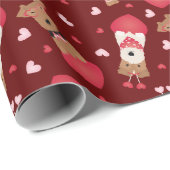 Valentine Welsh Wire Fox Terrier Dogs Geschenkpapier (Rolleneckpunkt)