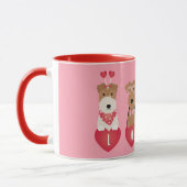 Valentine Welsh Wire Fox Terrier Dogs Tasse (Links)