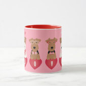 Valentine Welsh Wire Fox Terrier Dogs Tasse (Zentrum)
