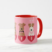 Valentine Welsh Wire Fox Terrier Dogs Tasse (VorderseiteRechts)