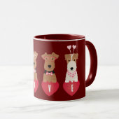 Valentine Welsh Wire Fox Terrier Dogs Tasse (VorderseiteRechts)